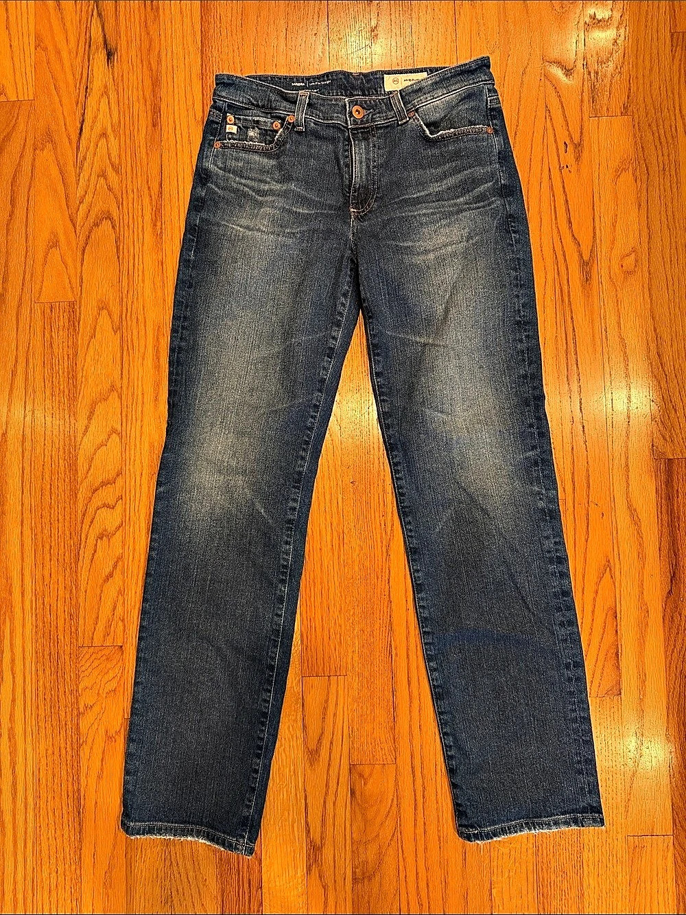 AG Adriano Goldschmied SANDRA Low-Rise Straight Low-Rise Straight Jeans Waist 28